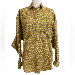 VINTAGE Lizwear 90s Oversized Tiny Floral Print Button Down Long Sleeve Shirt